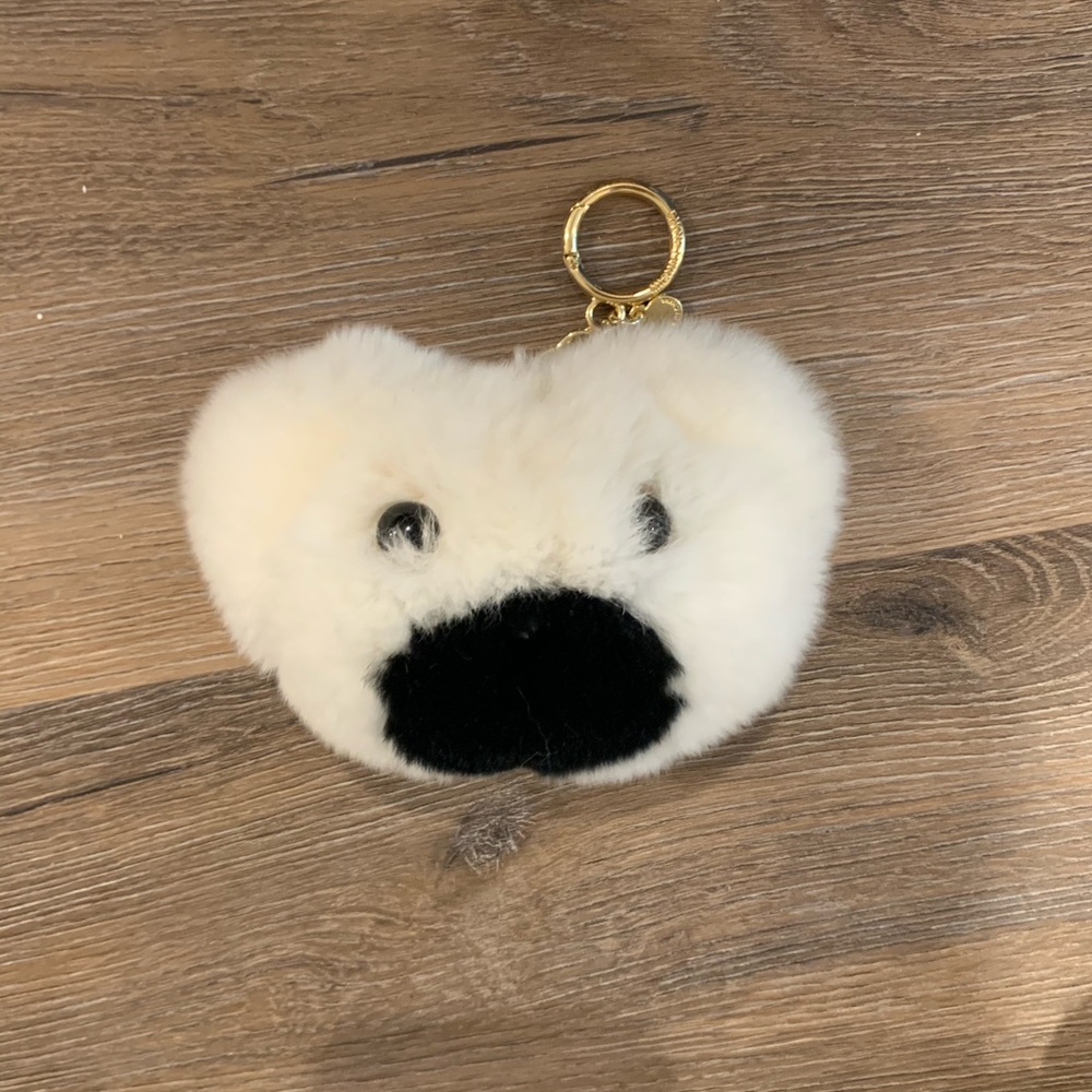 NEW Michael Kors teddy bear rabbit fur keychain